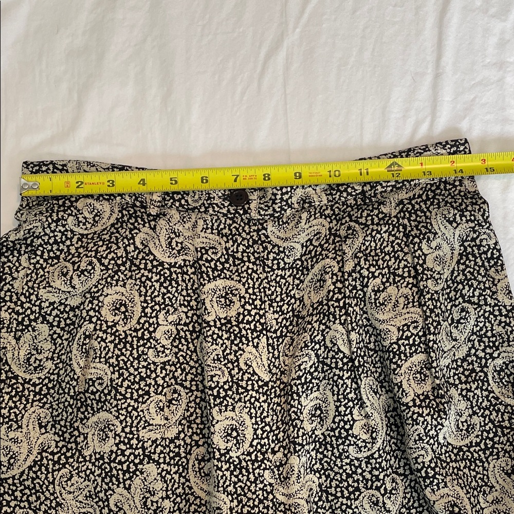 Anne Klein Vintage 100% Silk Black Paisley Pants size 12 - Picture 10 of 13